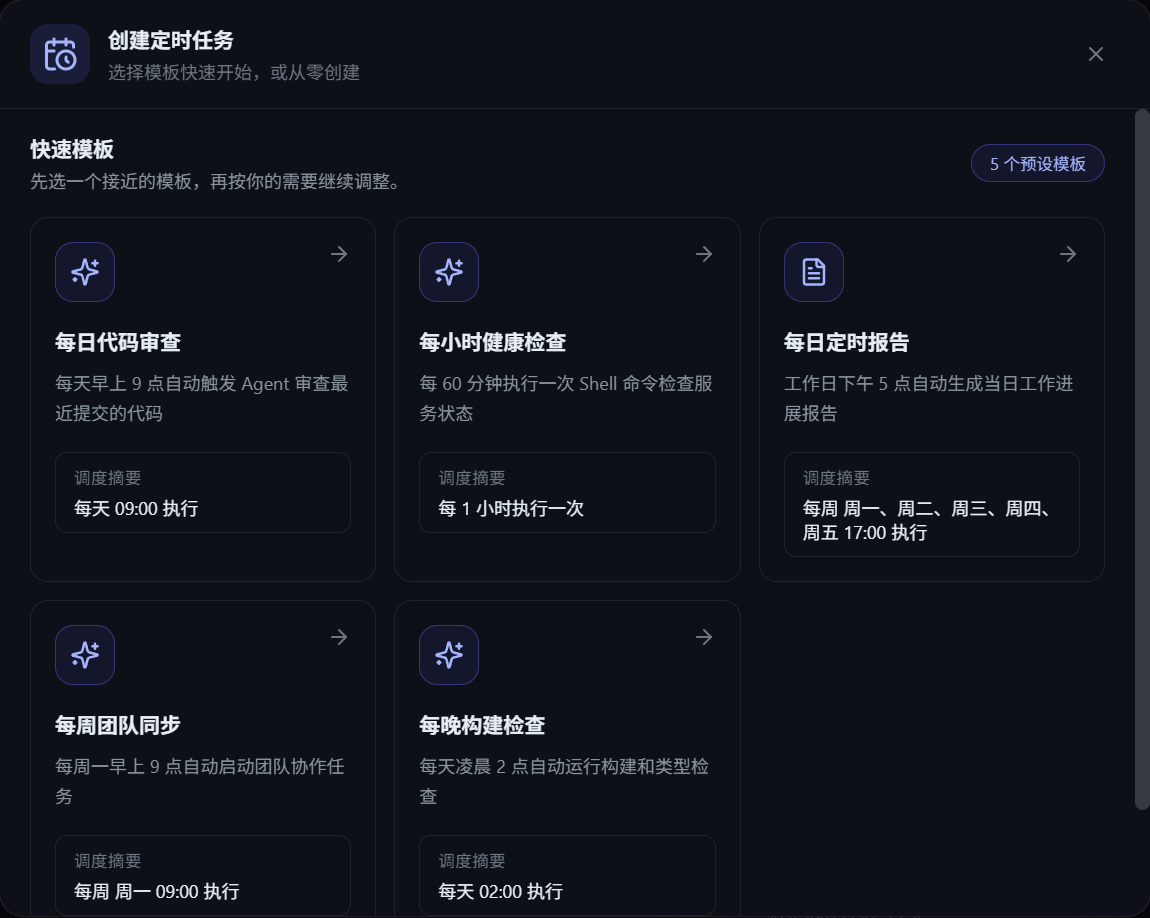 快速模板选择