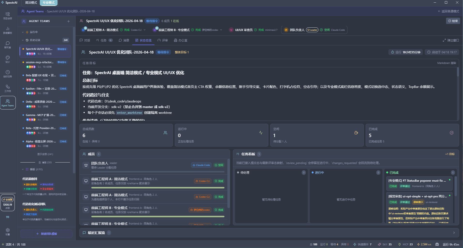 Agent Teams 状态总览